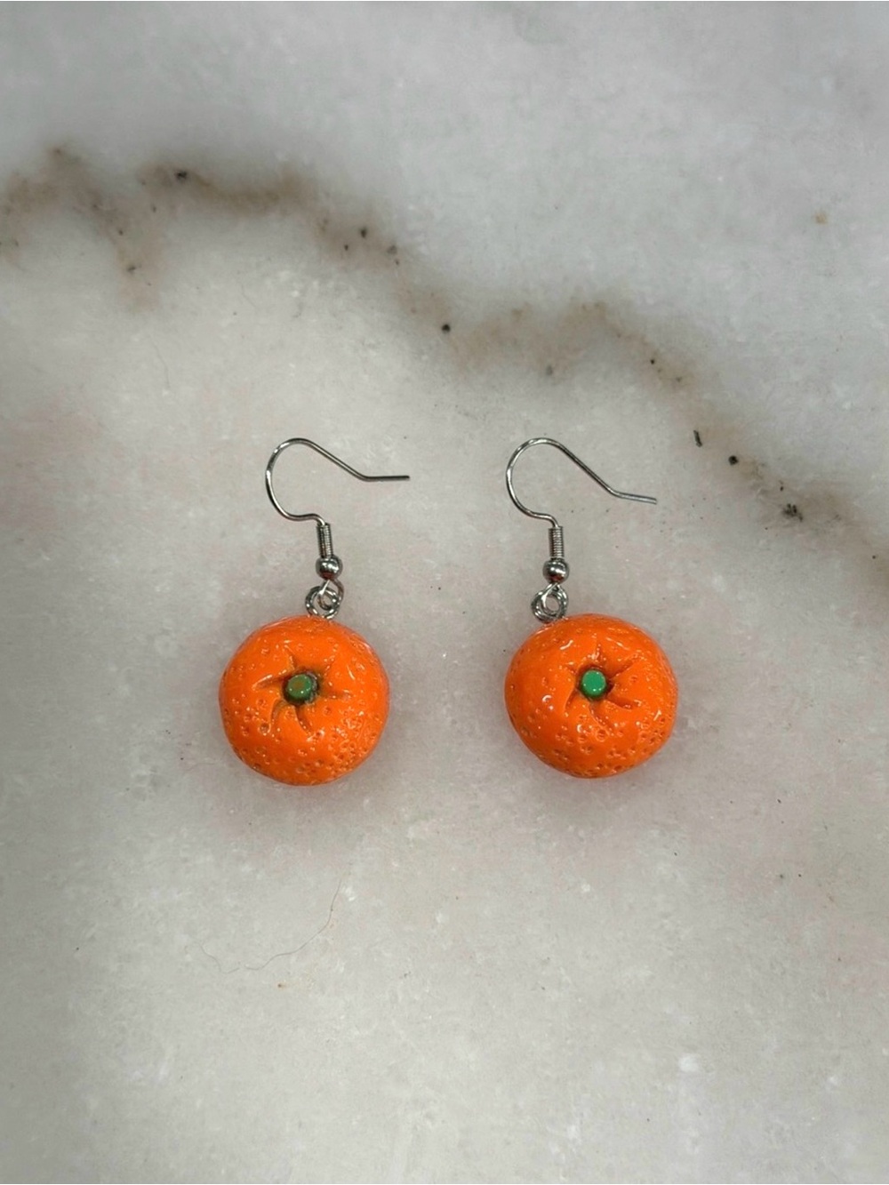 Handmade Orange Fruit Dangle Earrings Gift Nostalgic Jewelry